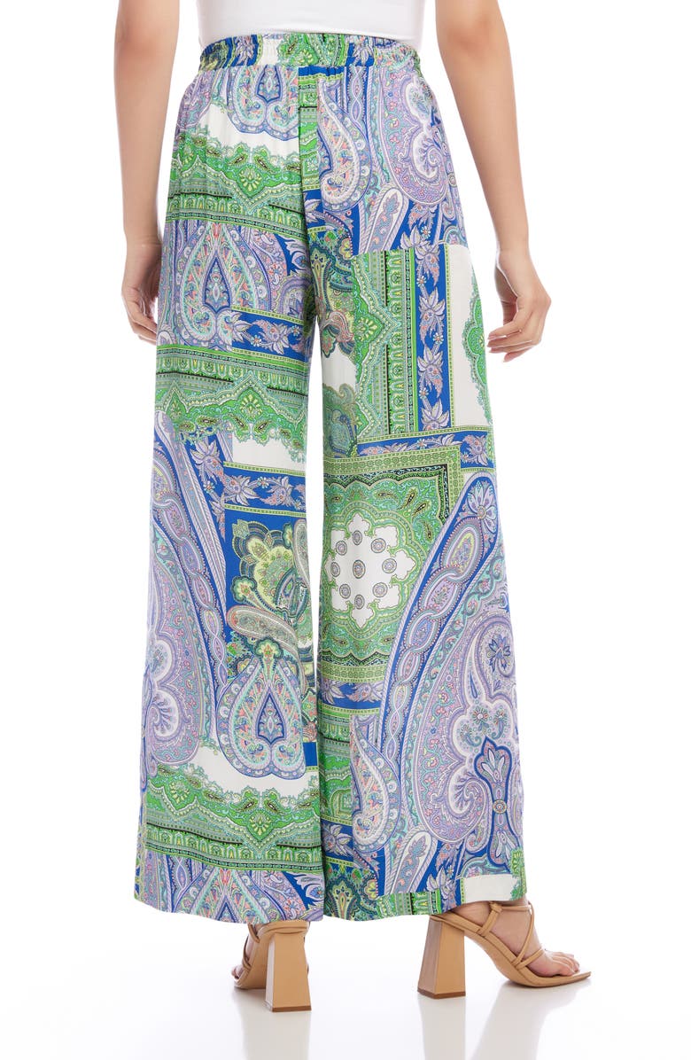 Karen Kane Paisley Print High Waist Wide Leg Pants, Alternate, color, 
