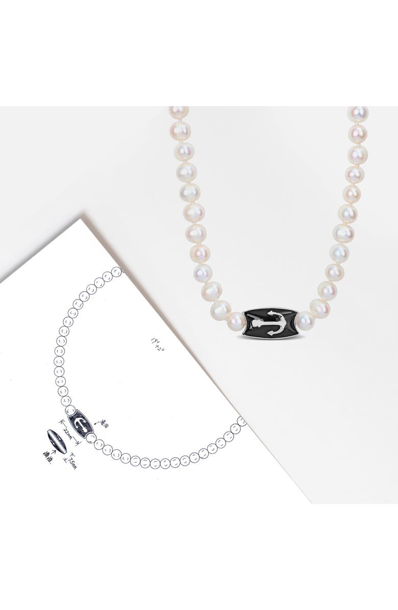 DELMAR Cultured Pearl Anchor Pendant Necklace, Alternate, color, Ivory