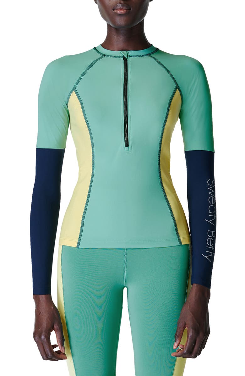 Sweaty Betty Seascape Long Sleeve Rashguard, Main, color, 