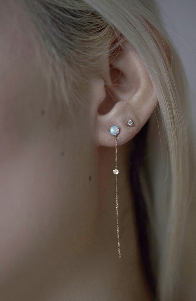Wwake Opal & Diamond Linear Chain Earrings, Alternate, color, 