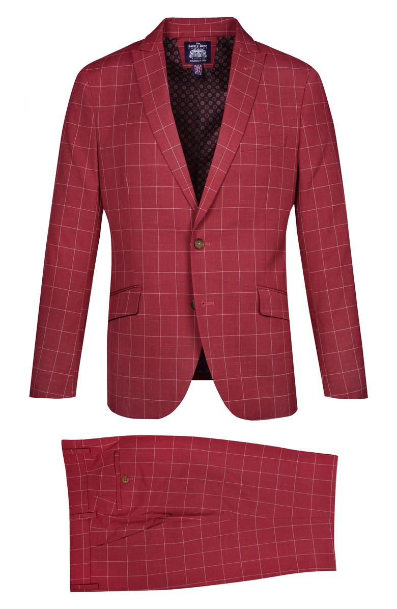 SAVILE ROW CO Windowpane Suit, Main, color,