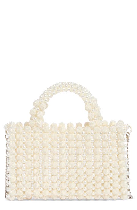 Sally Imitation Pearl Top Handle Bag