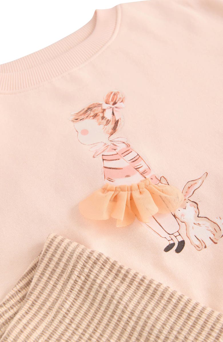 NEXT Crewneck Sweatshirt & Stripe Leggings Set, Alternate, color, 