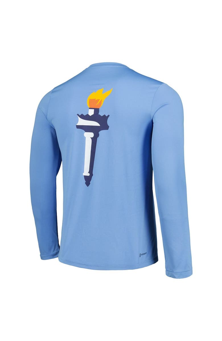 adidas Men's adidas Sky Blue New York City FC Jersey Hook AEROREADY Long Sleeve T-Shirt, Alternate, color, 