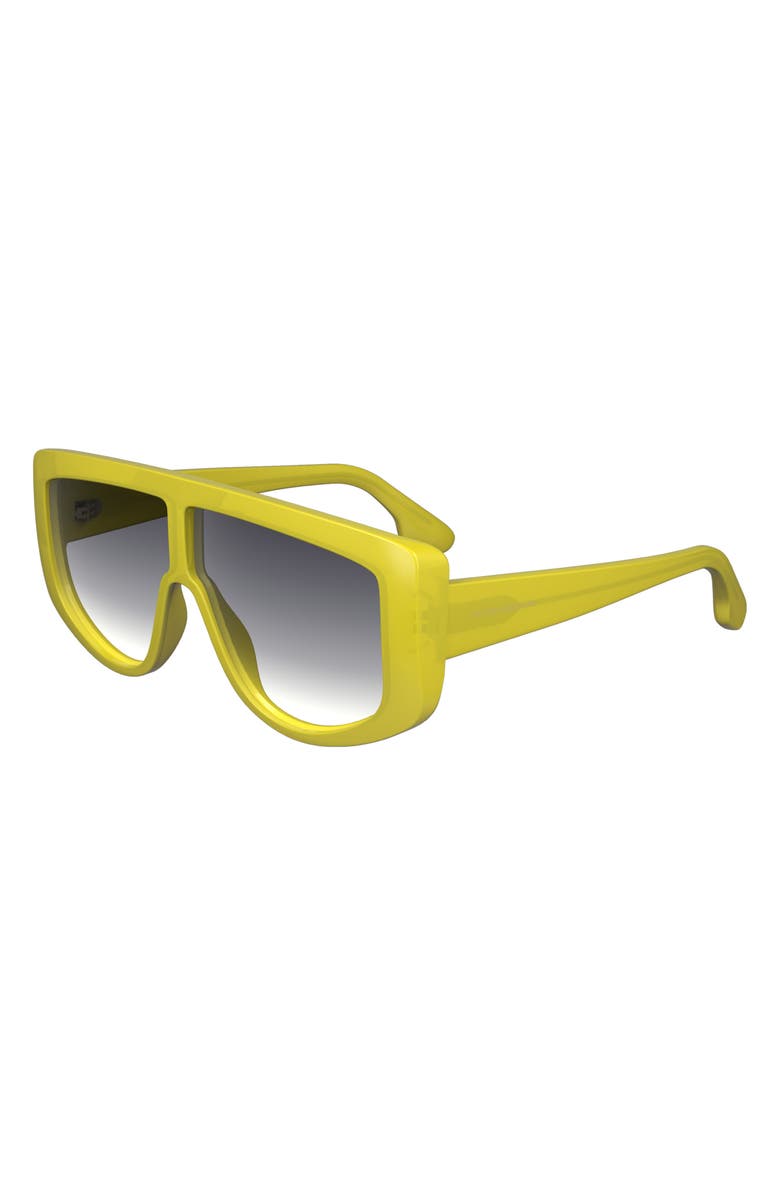 Victoria Beckham Denim 61mm Tea Cup Shield Sunglasses, Alternate, color, Yellow