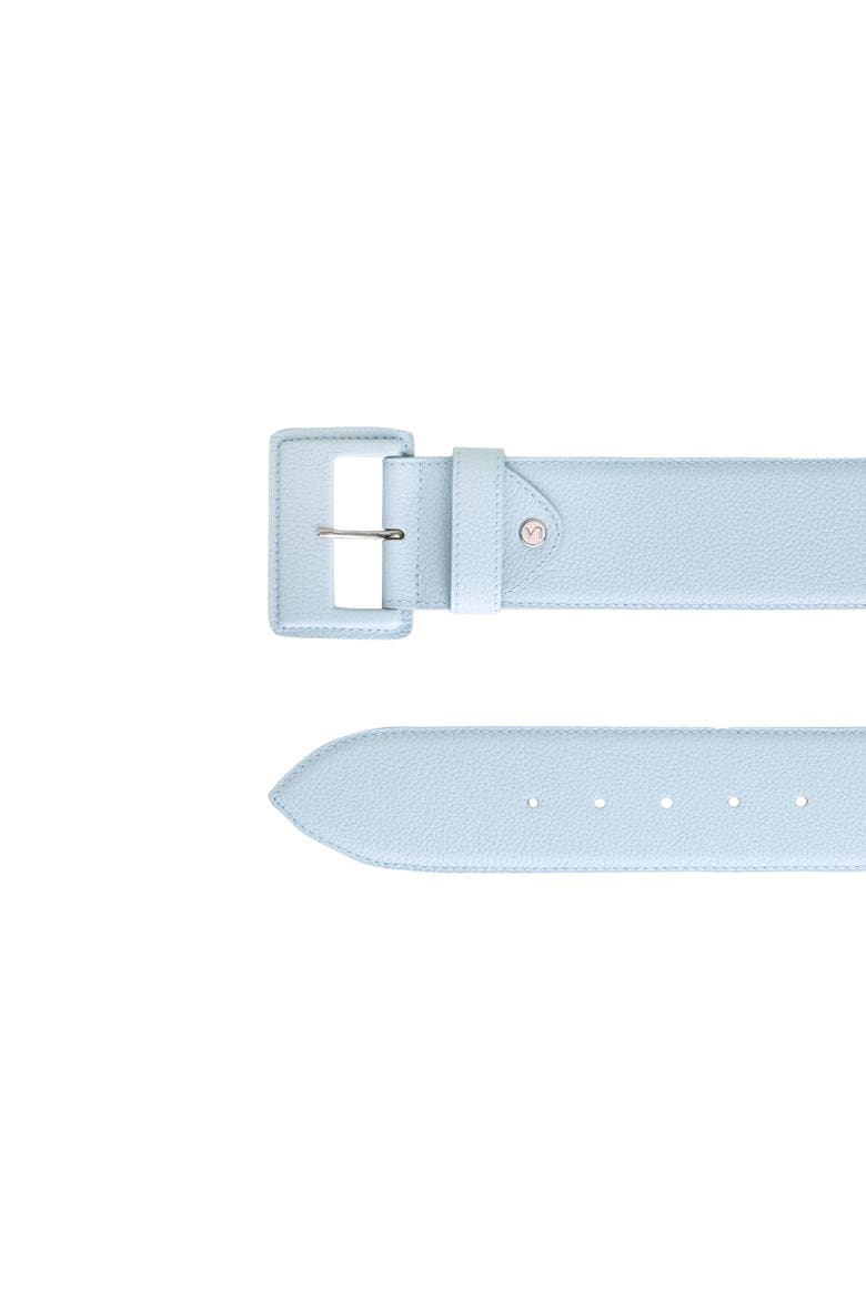 La Merveilleuse Leather Buckle Belt, Alternate, color, Sky