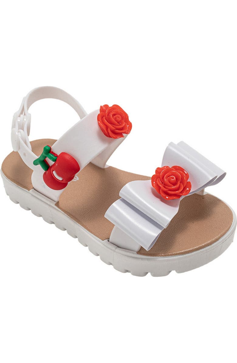 bebe Pia Cherry Sandal, Main, color, White
