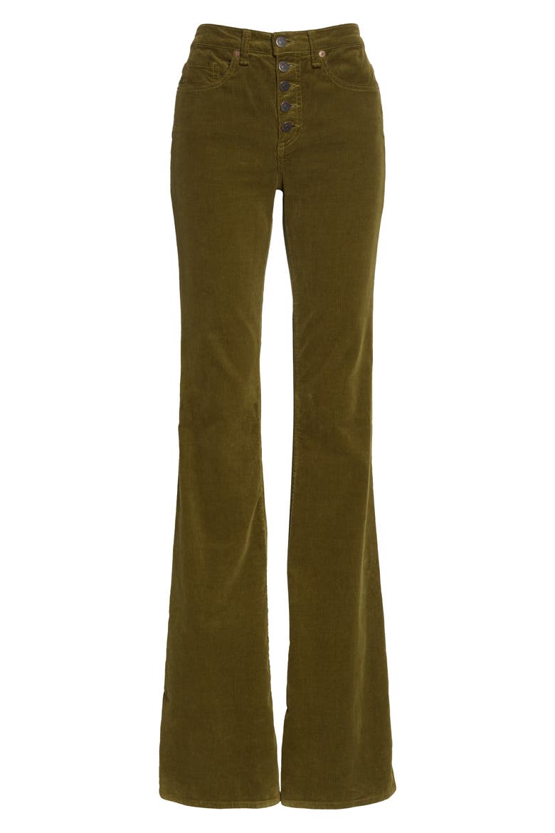 Beverly High Waist Corduroy Flare Pants, Alternate, color, MOSS