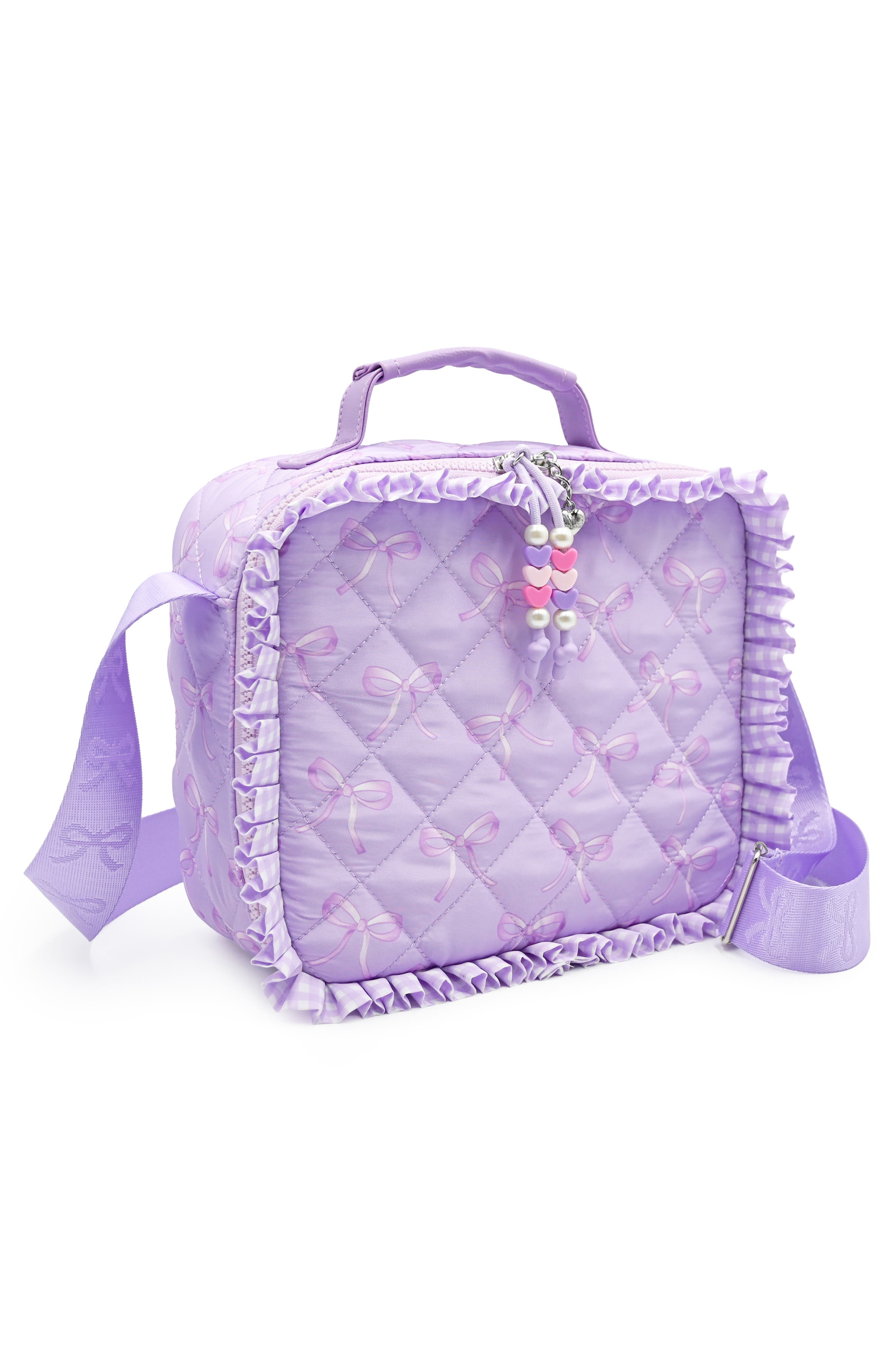 Kids' Bow Quilted Lunch Bag, Alternate, color, LAVENDER