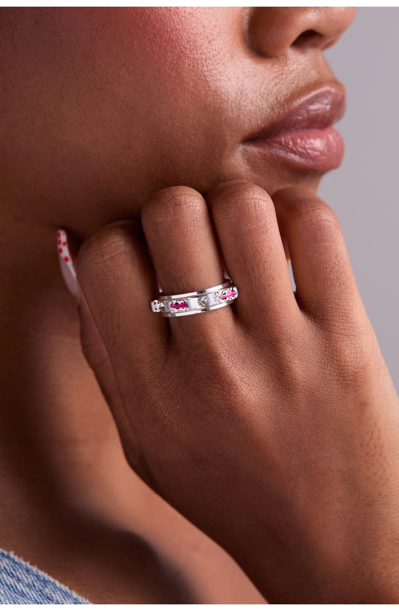 Alex and Ani Hot Wheels Racecar Fidget Ring, Alternate, color, Silver