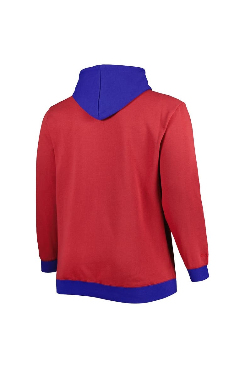 Men's Mitchell & Ness Red/Royal Buffalo Bills Big & Tall Big Face Pullover Hoodie, Alternate, color, Red