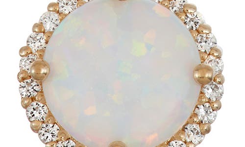 Fzn 10k Gold Opal & Lab Created White Sapphire Pendant Necklace In Multi