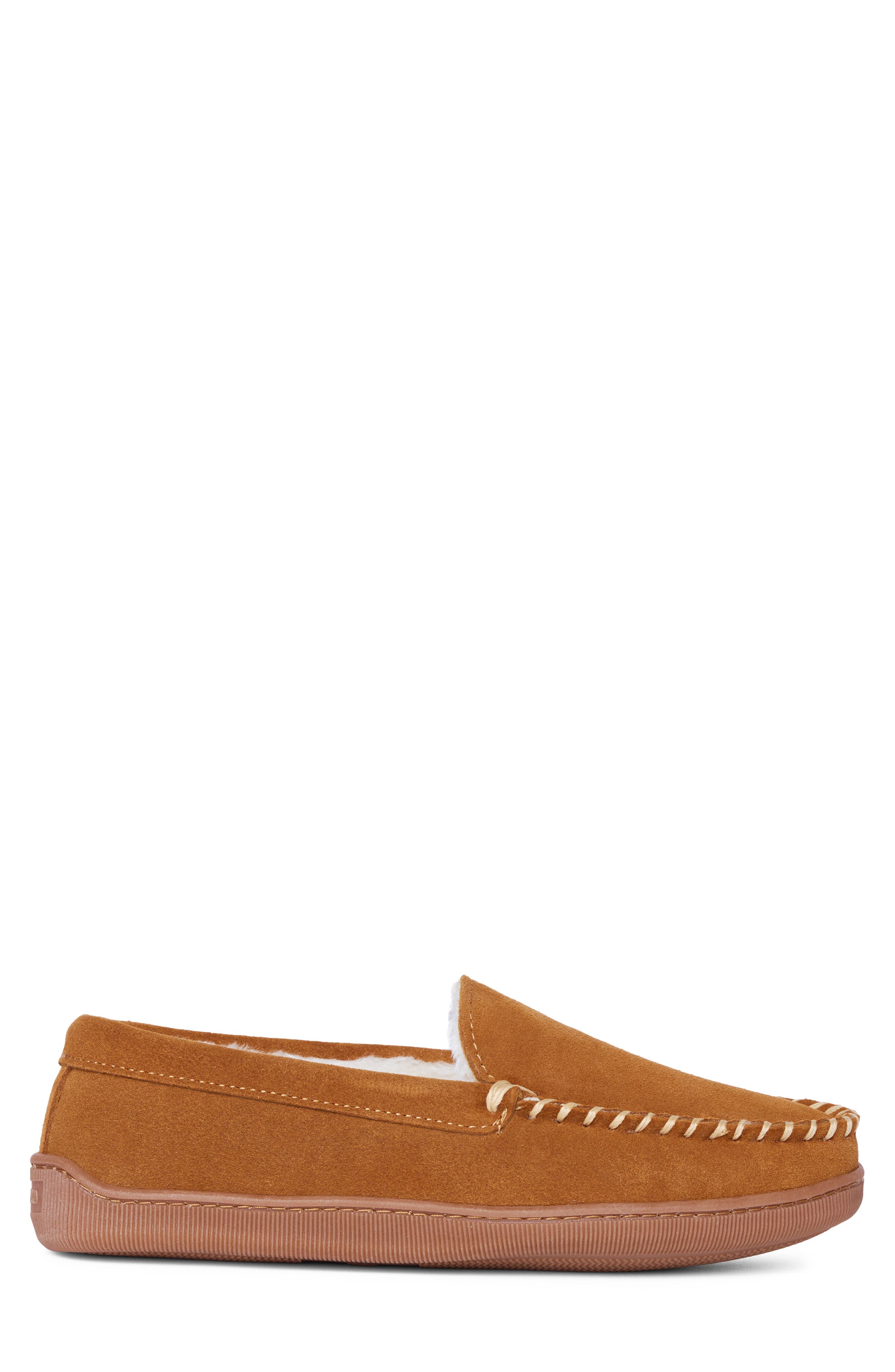 Pile Lined Hardsole Venetian Slipper, Alternate, color, BROWN
