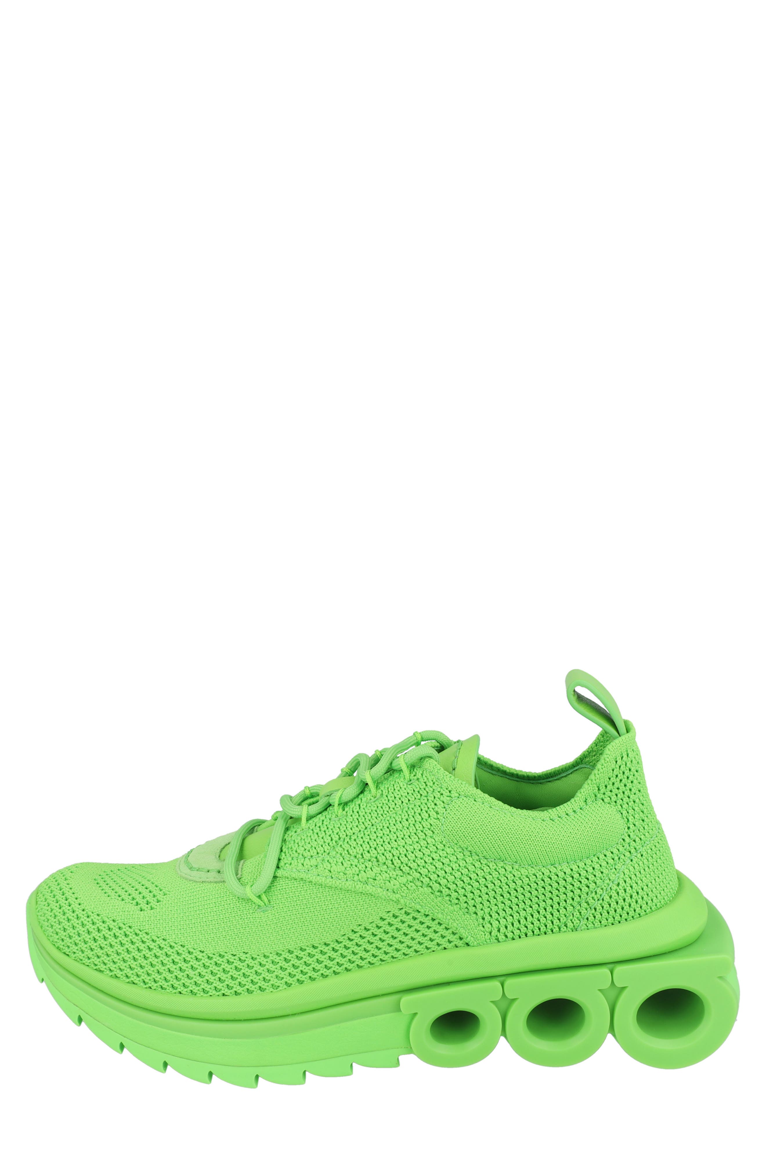 FERRAGAMO Nima Knit Sneaker, Alternate, color, Green