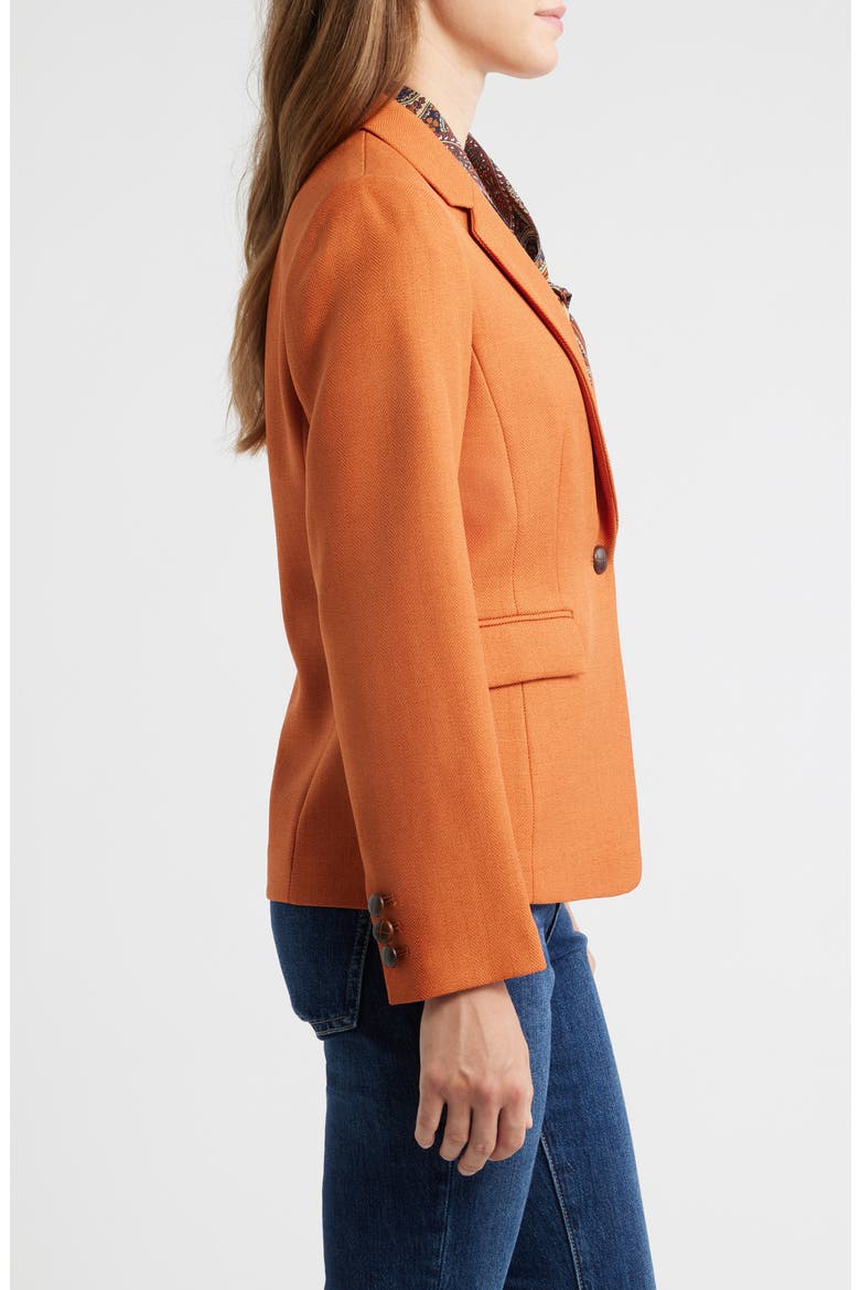 One-Button Blazer, Alternate, color, BURNT ORANGE