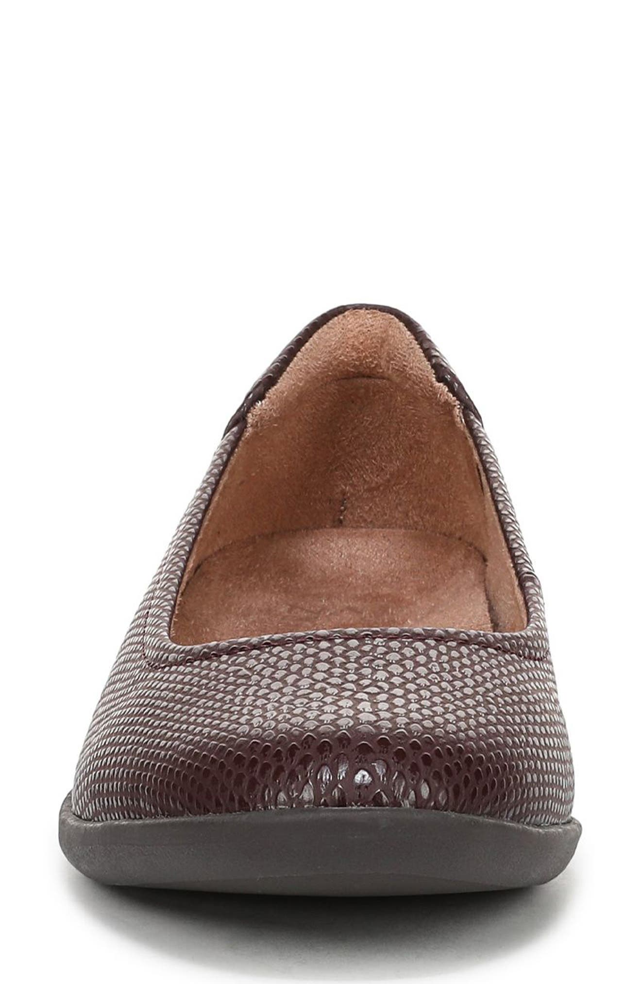 Flexy Flat, Alternate, color, MERLOT RED SNAKE FAUX LEATHER
