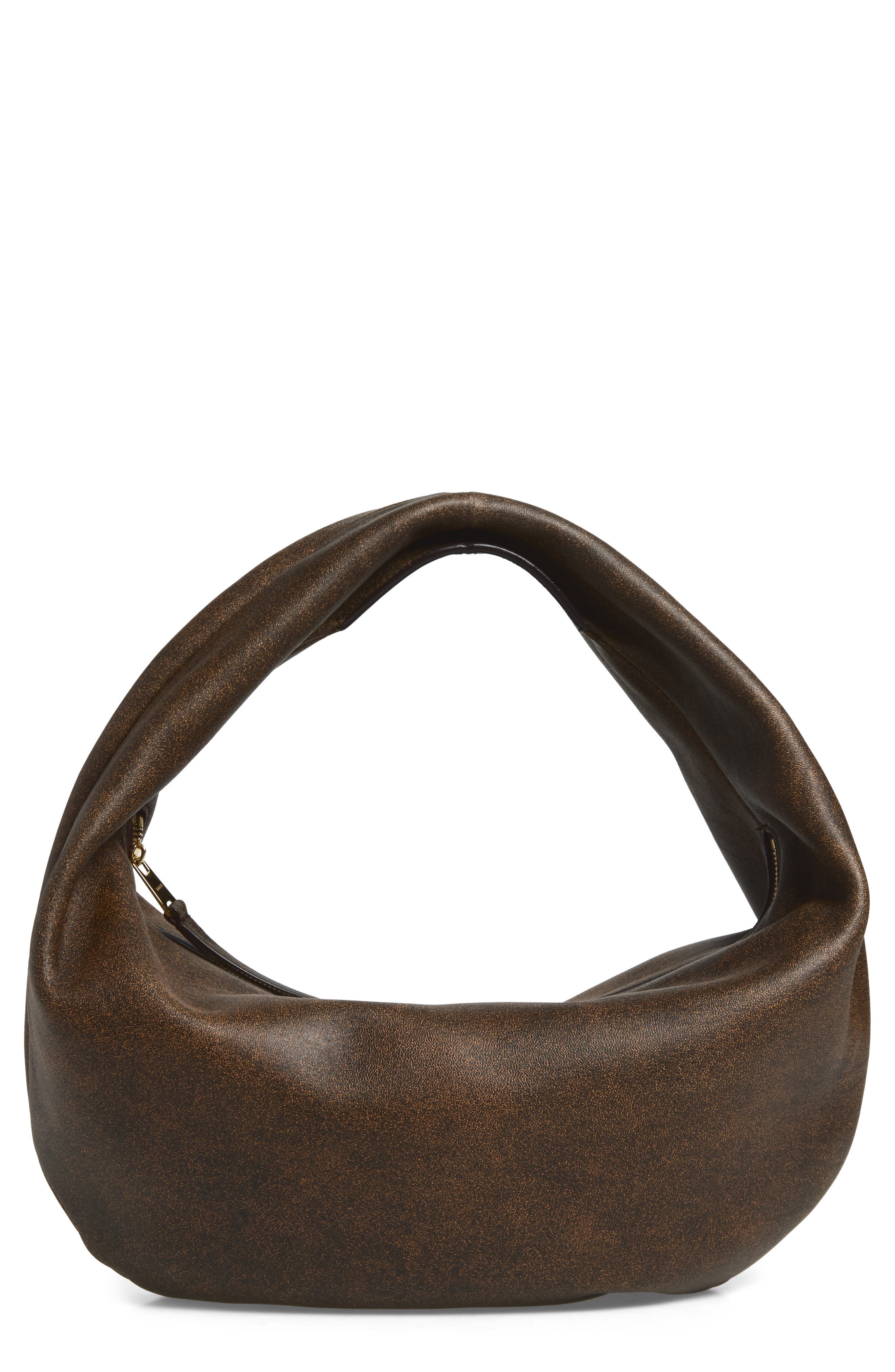 Medium Olivia Leather Hobo Bag, Main, color, NATURAL/ BLACK
