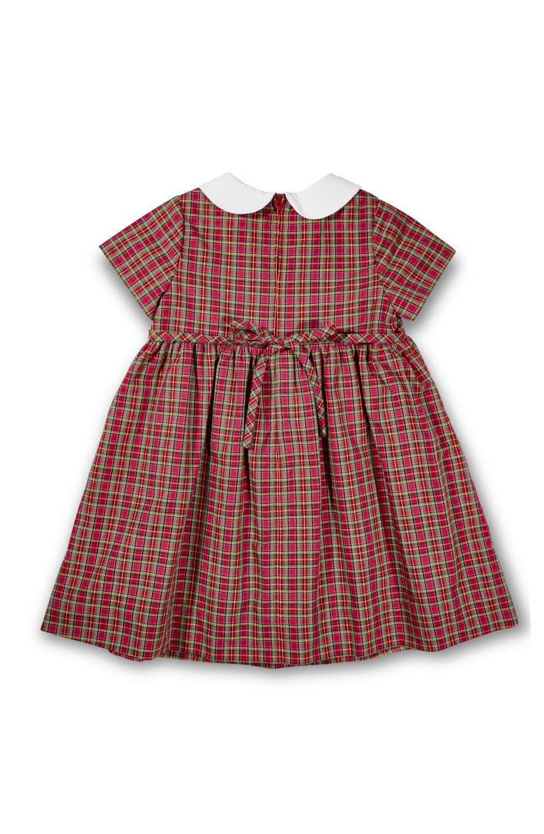 Florence Eiseman Plaid Dress With Flowers, Alternate, color, Red, Green, White