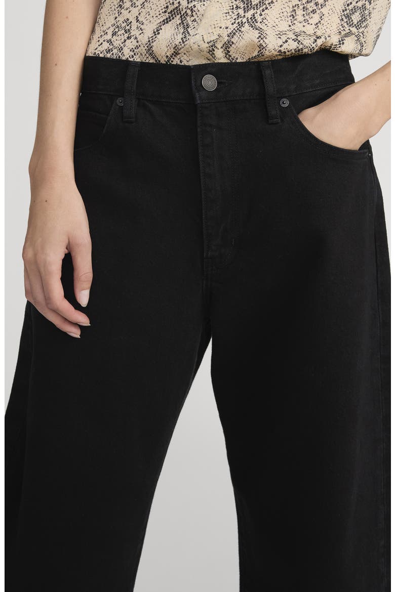The Bubble High Waist Barrel Leg Jeans, Alternate, color, BLACK