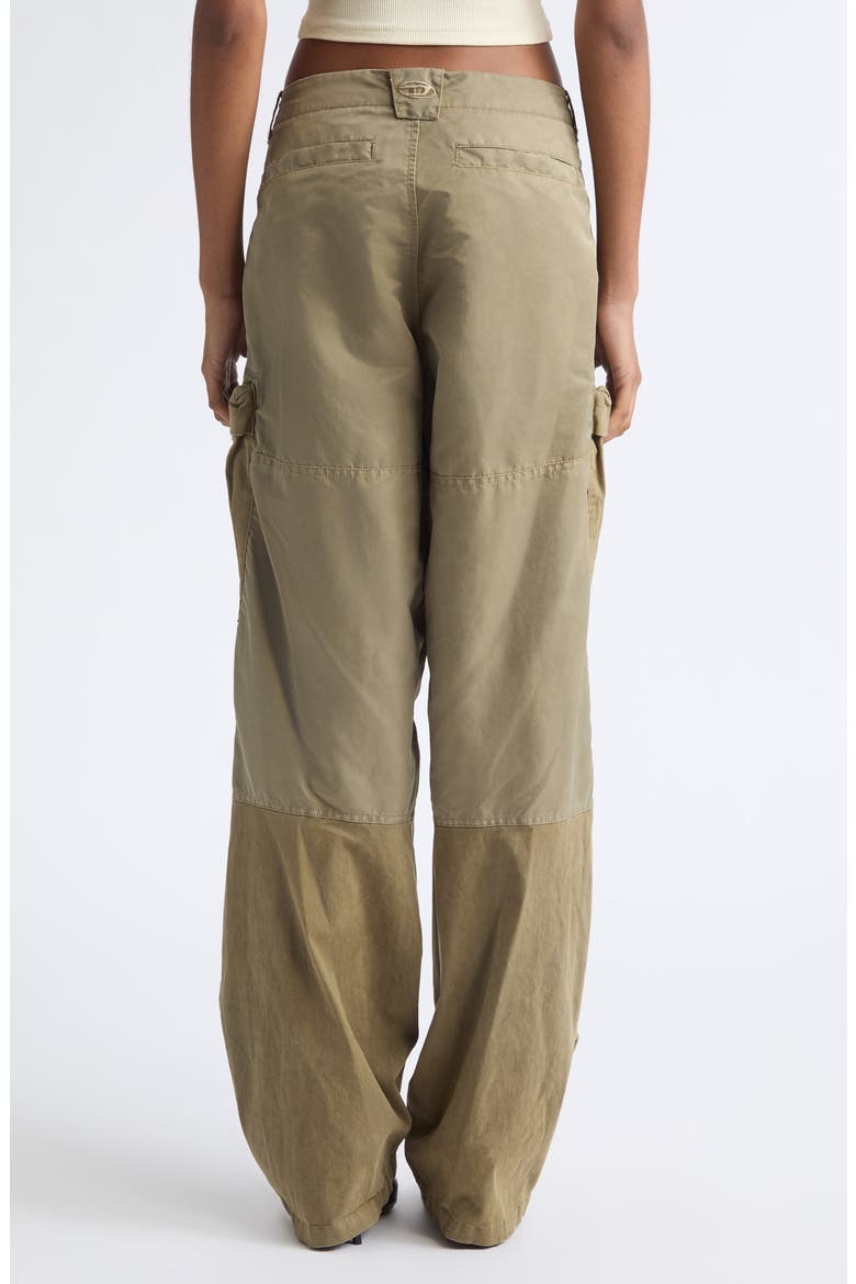 P-Arker Mixed Media Zip Hem Cargo Pants, Alternate, color, KHAKI