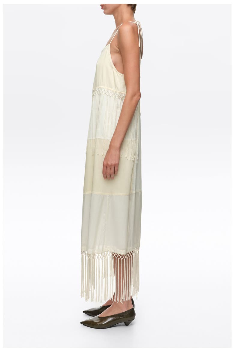 Patchwork Fringe Midi Dress, Alternate, color, CREAM