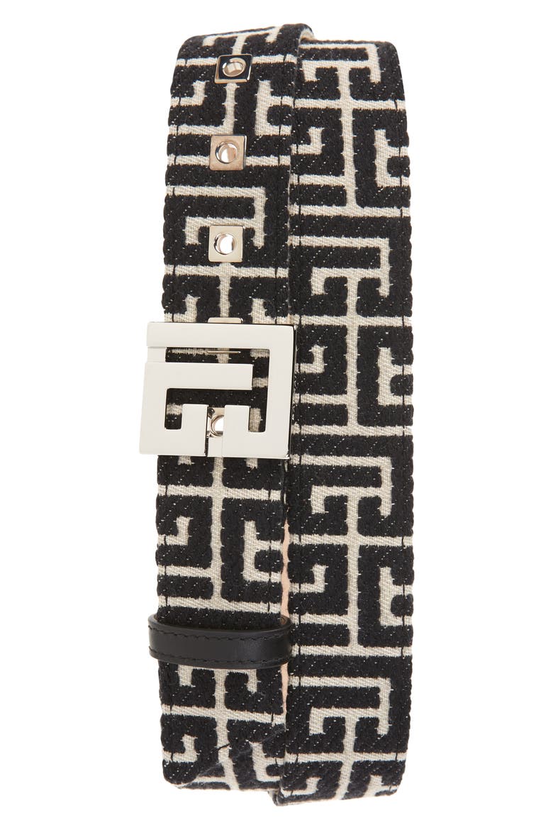 Monogram Buckle Belt, Main, color, GFE IVOIRE/ NOIR