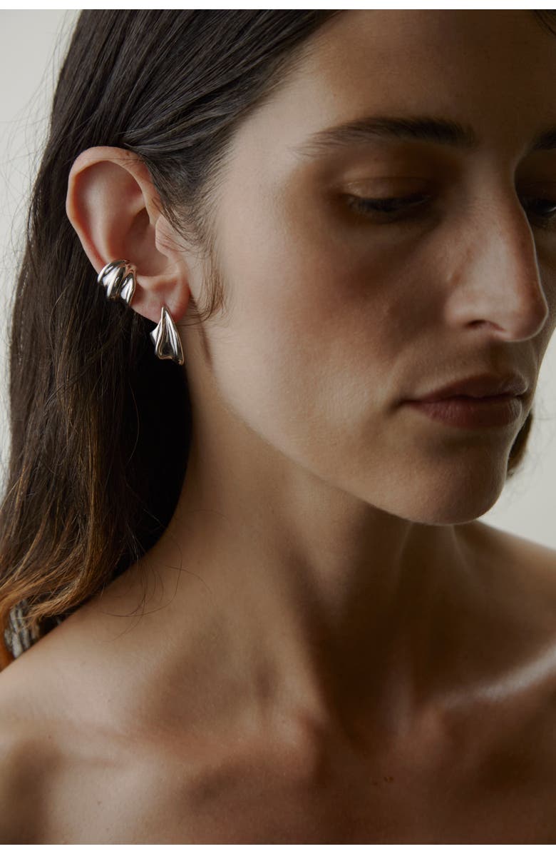 Otiumberg Sterling Silver Wave Earrings, Alternate, color, Silver