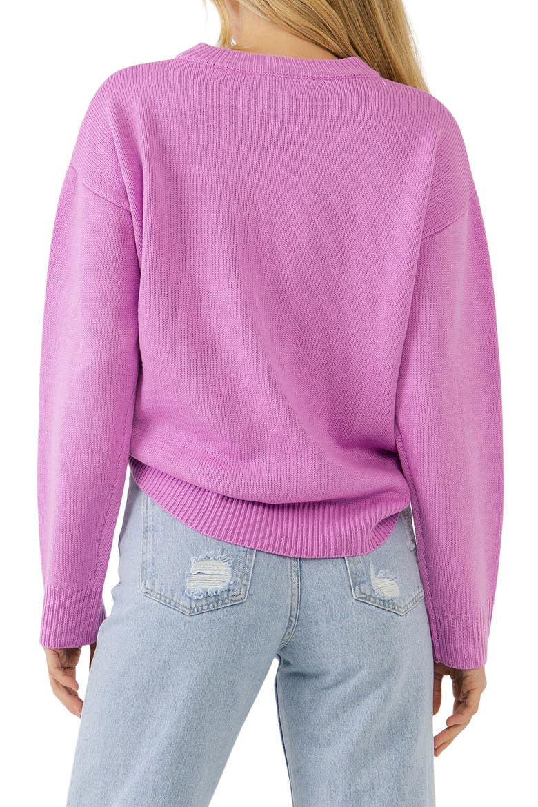 Weekday Motif Sweater, Alternate, color, LAVENDER