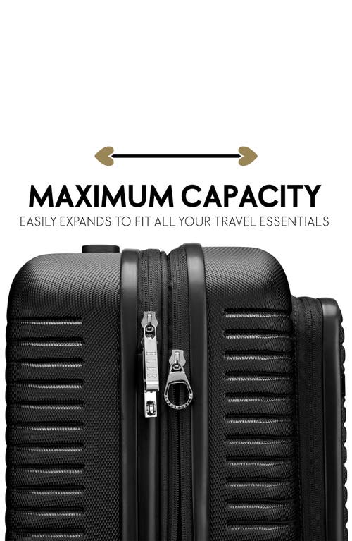 Elle Escape Expandable Carry On Suitcase With Front Laptop Pocket In Black