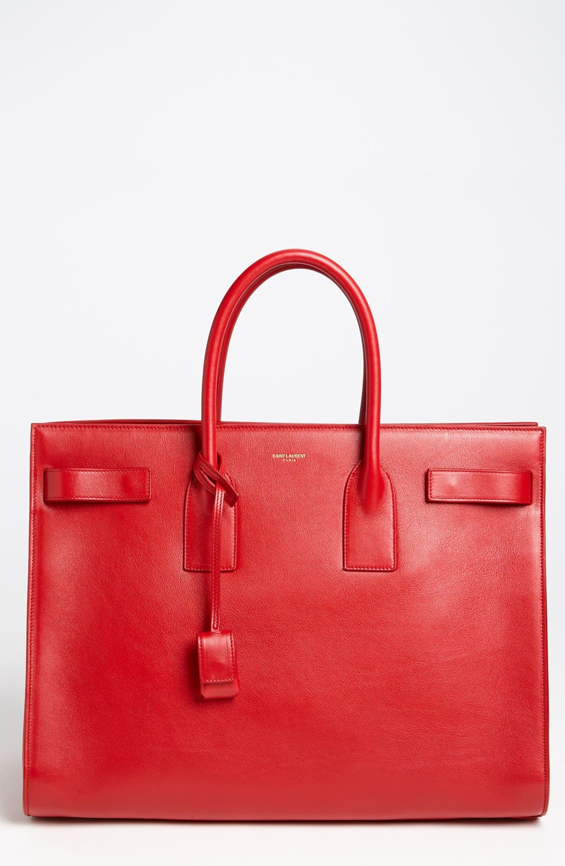'Sac de Jour' Leather Tote, Main, color, ROUGE