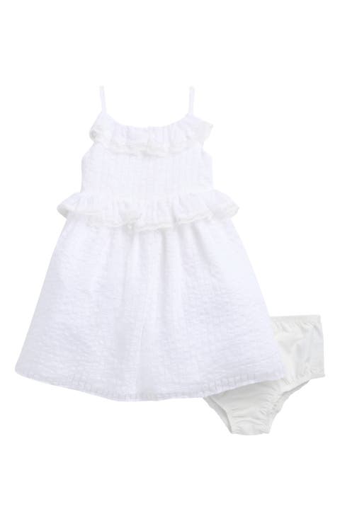 Kids' Jessie Stripe Ruffle Trim Sheer Peplum Dress (Baby & Toddler)