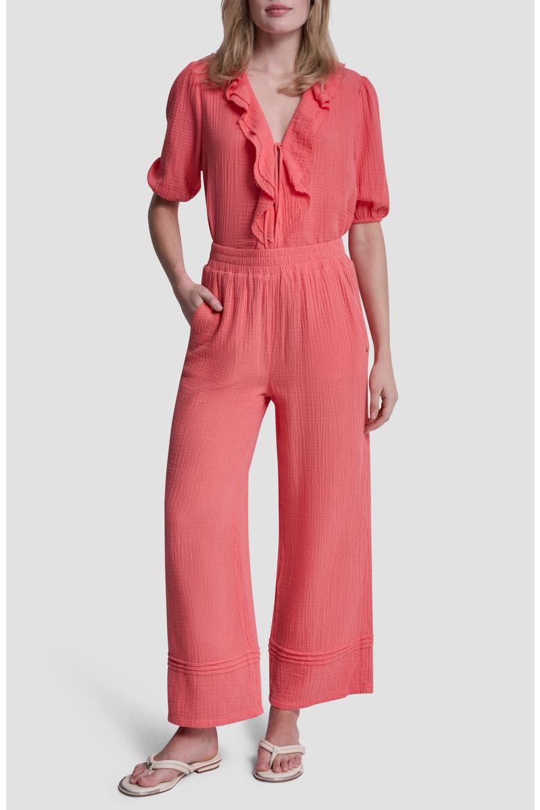Cotton Gauze Pull-On Pants, Alternate, color, SUNKISSED