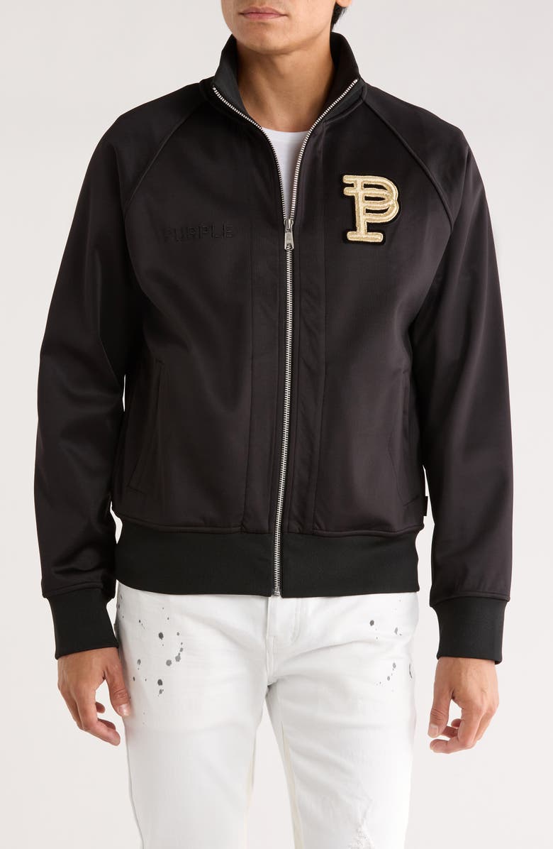 PURPLE BRAND Raglan Bullion Track Jacket, Main, color, Black