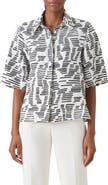 Akris Dance Movements Print Linen Button-Up Shirt