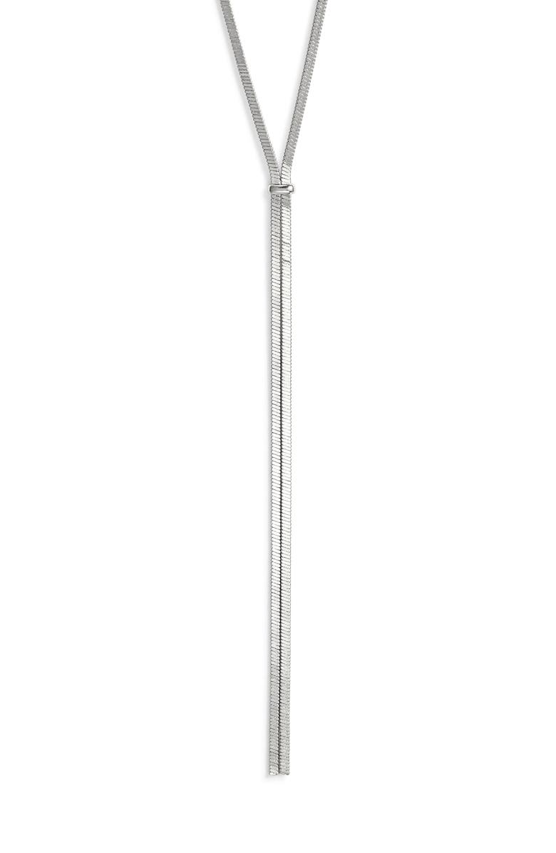 Nordstrom Flat Chain Y Necklace, Main, color, Silver