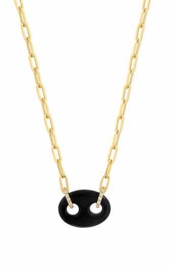 18k Gold Plated Sterling Silver Diamond Pendant Necklace