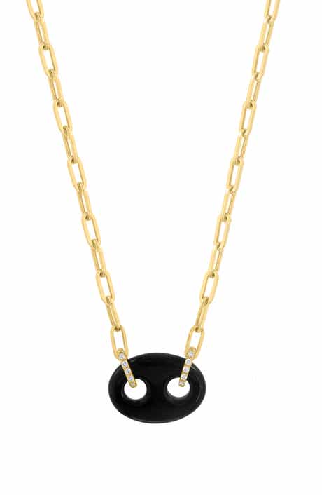 18k Gold Plated Sterling Silver Diamond Pendant Necklace