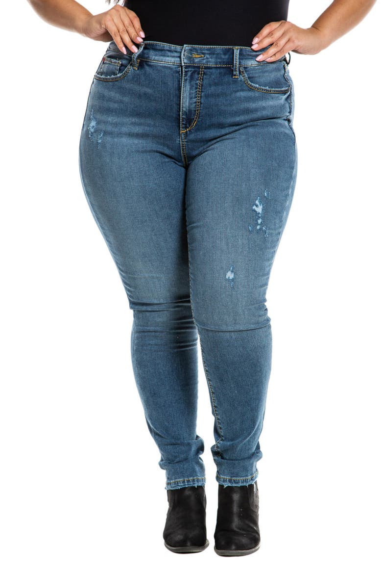 Distressed High Waist Jeggings, Main, color, KATHLEEN