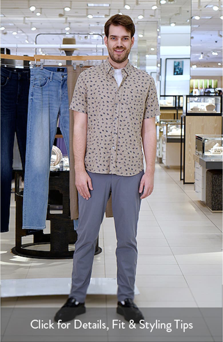 Carson Short Sleeve Stretch Linen Blend Button-Up Shirt, sales video thumbnail