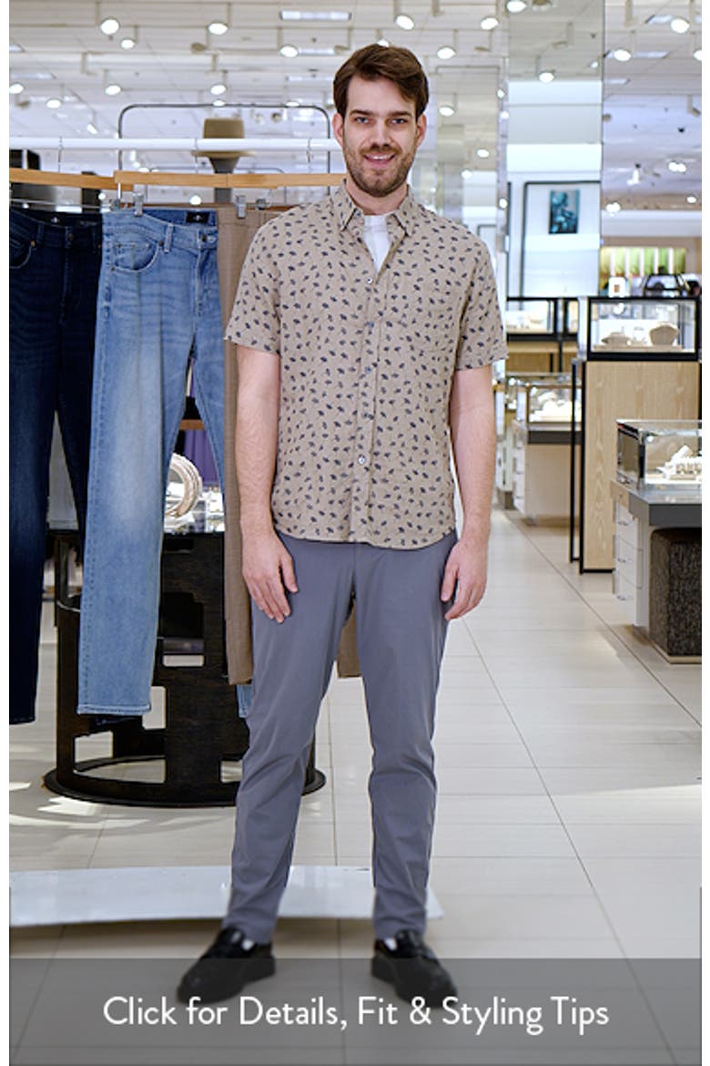 Carson Short Sleeve Stretch Linen Blend Button-Up Shirt video
