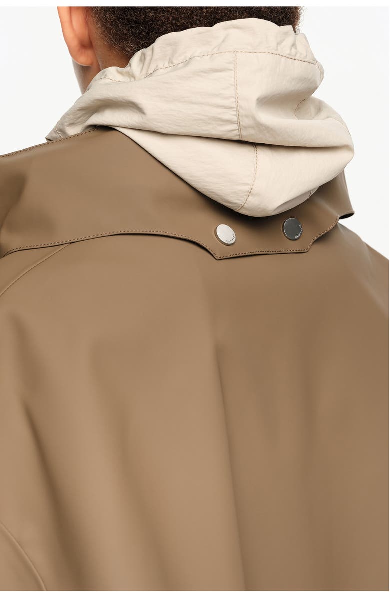 Bimba y Lola Rubber-Coated Flared Trench, Alternate, color, Dark Camel