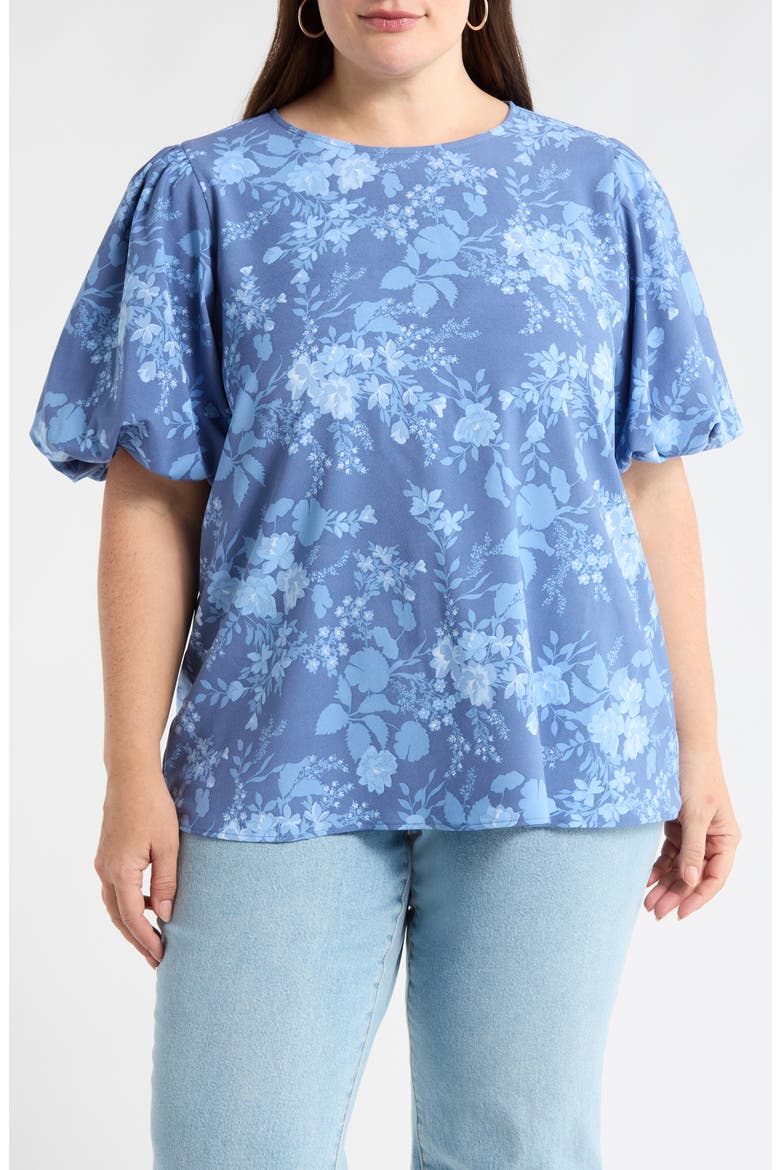 Borage Puff Sleeve Top, Main, color, TONAL-BLUE-MULTI