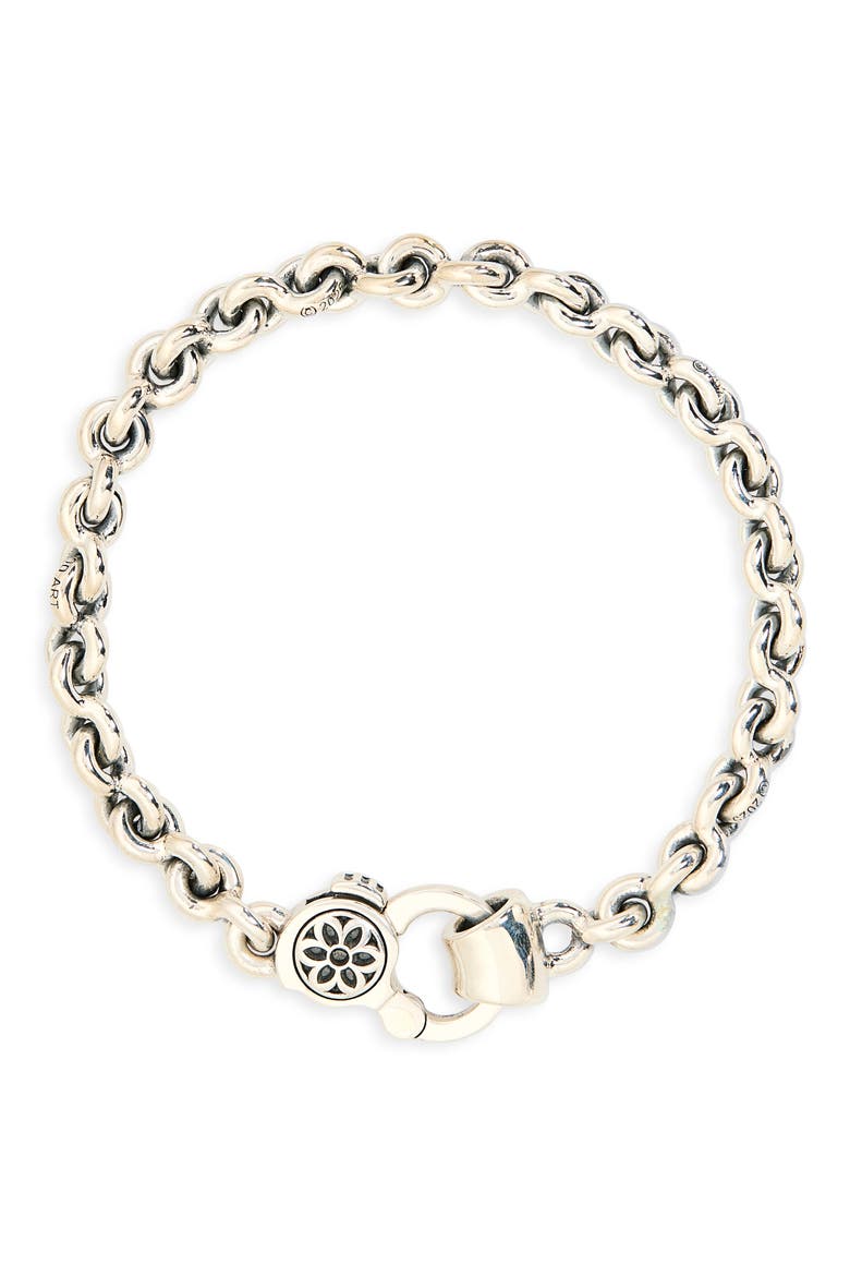Fin Link Sterling Silver Bracelet, Main, color, STERLING SILVER