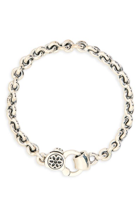 Fin Link Sterling Silver Bracelet