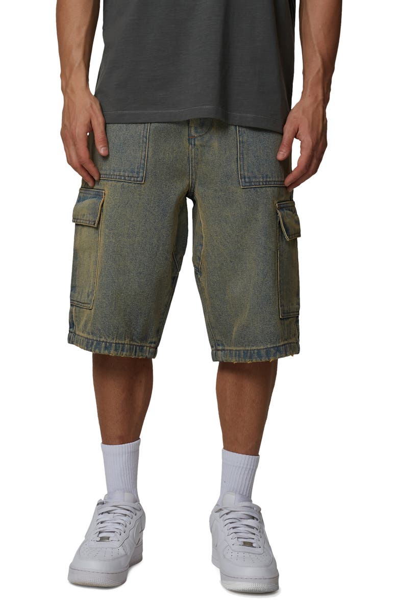 Good For Nothing Cargo Denim Shorts, Alternate, color, Blue