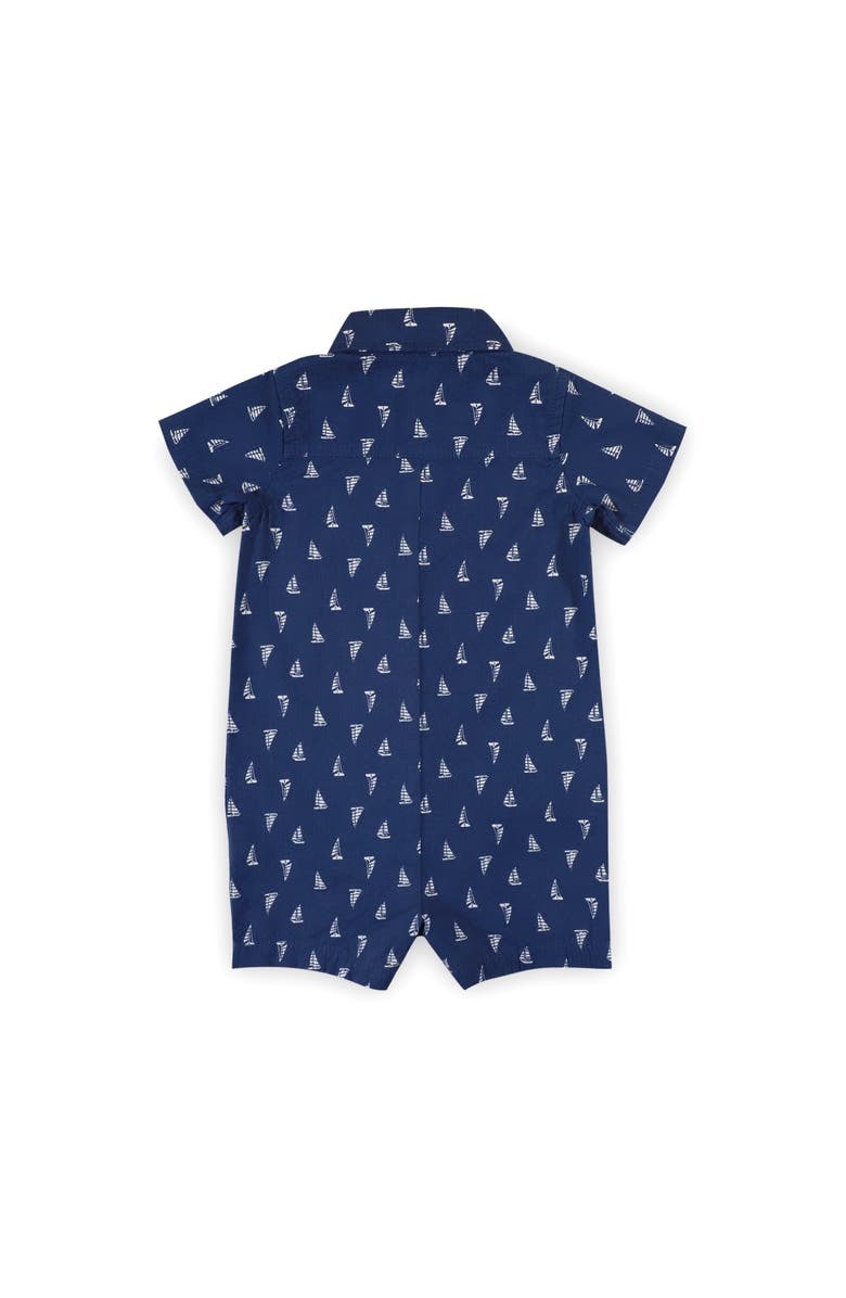 Hope & Henry Baby Seersucker Button Front Romper, Infant, Alternate, color, Blue Sailboats Seersucker
