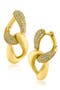 Pavé Cubic Zirconia Interlock Drop Earrings