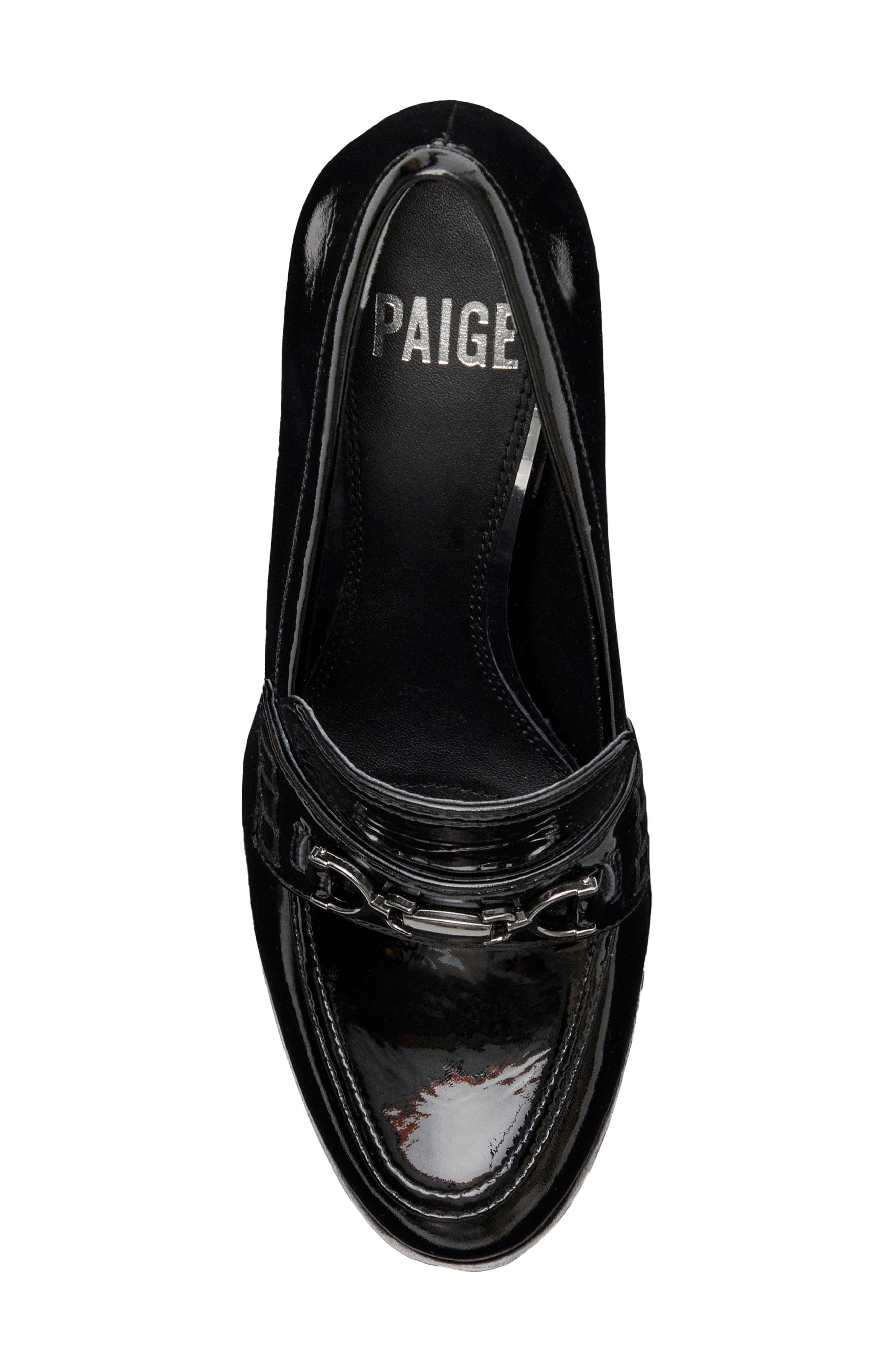 PAIGE Masha Bit Loafer Pump, Alternate, color, Blk Patent