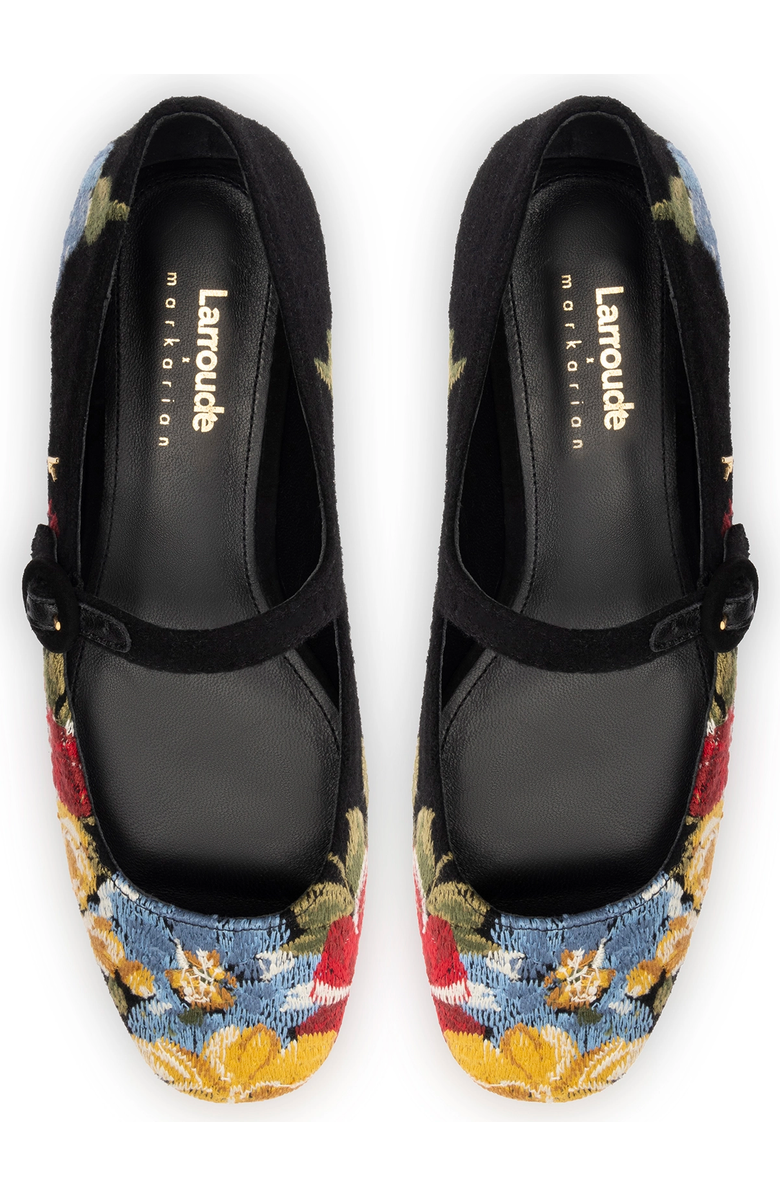 Larroudé x Markarian Flat In Floral Wool and Embroidery, Alternate, color,