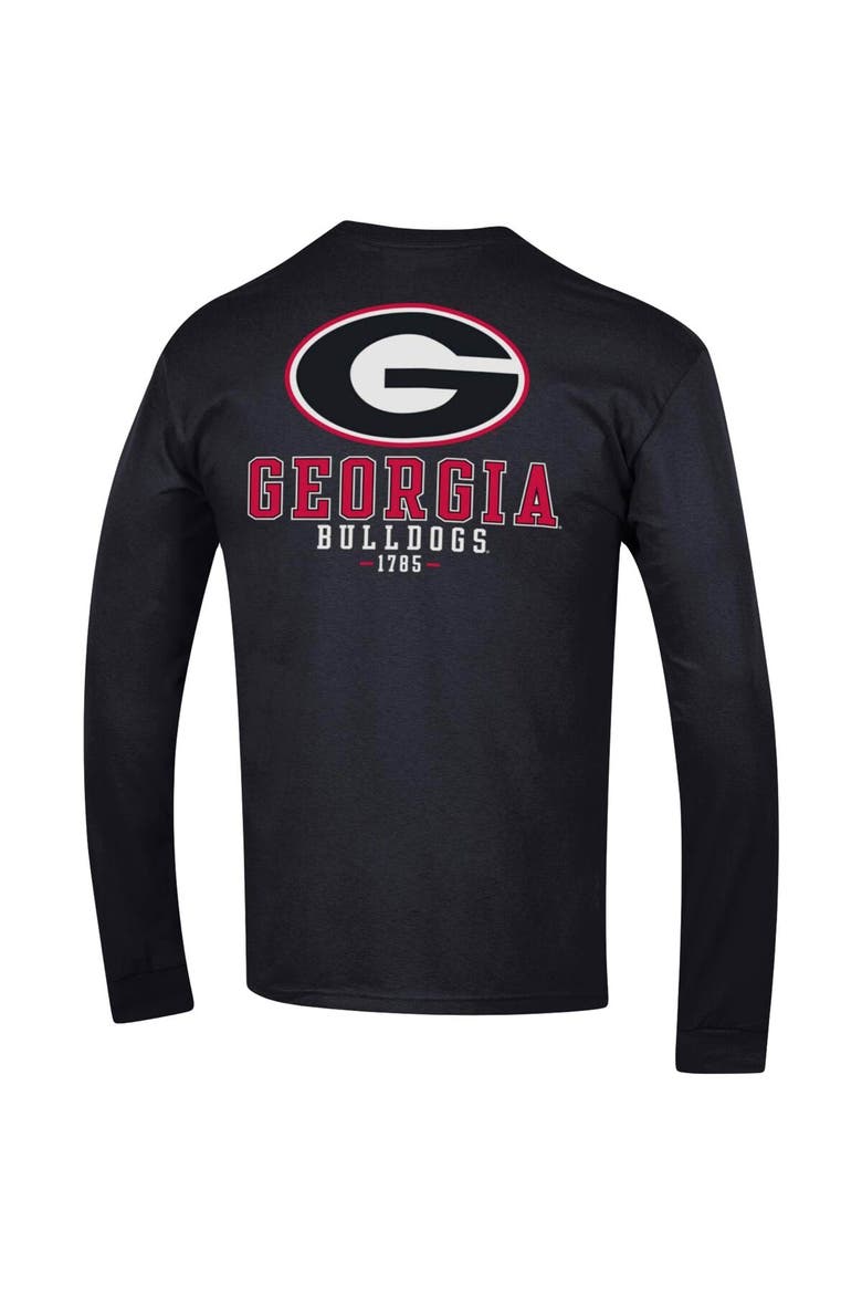 Men's Champion Black Georgia Bulldogs Team Stack Long Sleeve T-Shirt, Alternate, color, Black